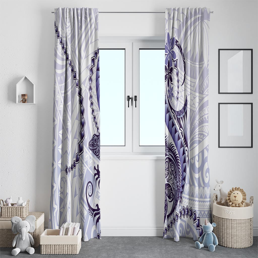 Purple Maori Tuatara Window Curtain Luxury Pastel Pattern LT01 - Polynesian Pride