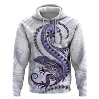Purple Maori Tuatara Zip Hoodie Luxury Pastel Pattern
