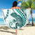 Teal Maori Tuatara Beach Blanket Luxury Pastel Pattern