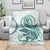 Teal Maori Tuatara Blanket Luxury Pastel Pattern