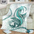 Teal Maori Tuatara Blanket Luxury Pastel Pattern