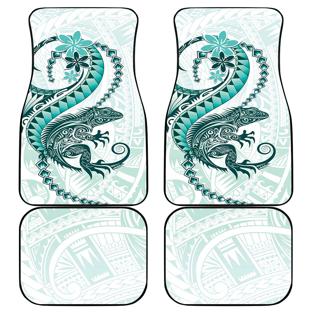 Teal Maori Tuatara Car Mats Luxury Pastel Pattern LT01 - Polynesian Pride