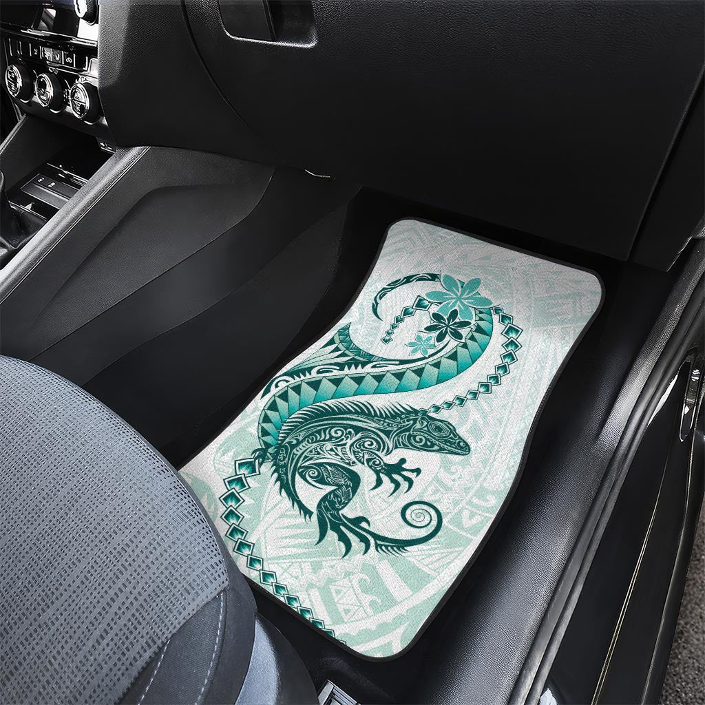 Teal Maori Tuatara Car Mats Luxury Pastel Pattern LT01 - Polynesian Pride