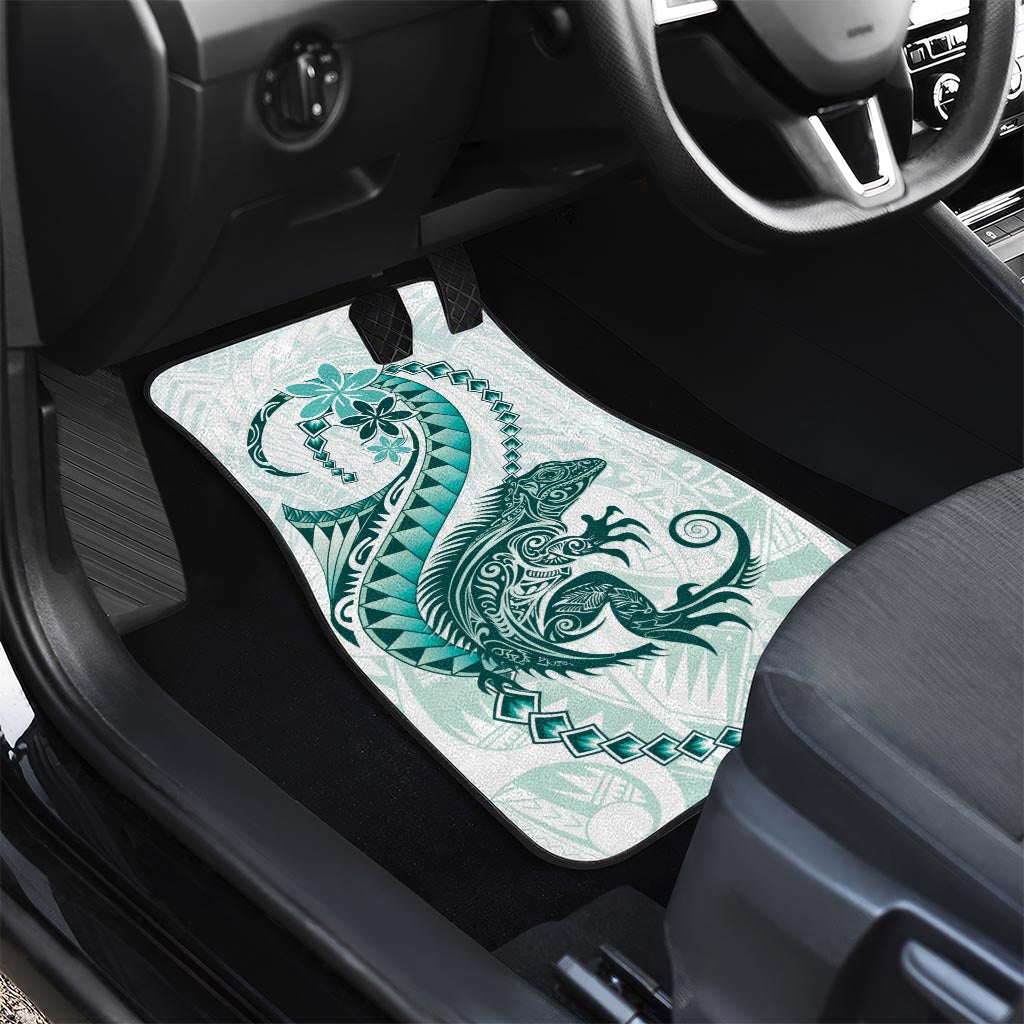 Teal Maori Tuatara Car Mats Luxury Pastel Pattern LT01 - Polynesian Pride