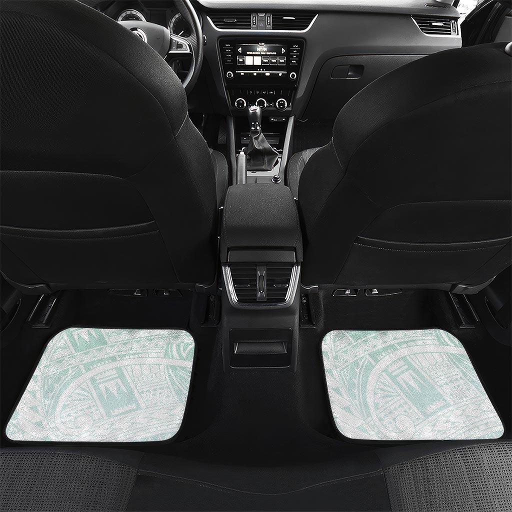 Teal Maori Tuatara Car Mats Luxury Pastel Pattern LT01 Set 2pcs - Back Teal - Polynesian Pride