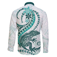 Teal Maori Tuatara Family Matching Off Shoulder Short Dress and Hawaiian Shirt Luxury Pastel Pattern LT01 - Polynesian Pride