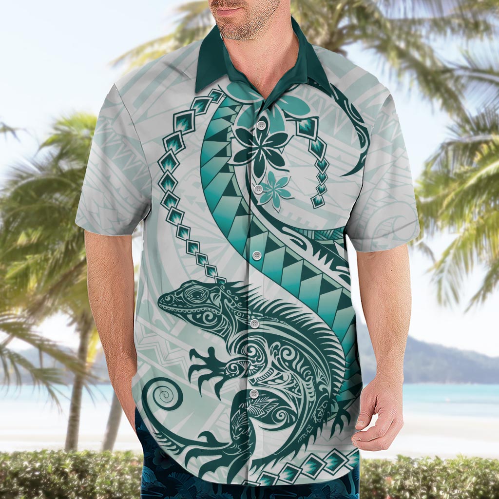 Teal Maori Tuatara Hawaiian Shirt Luxury Pastel Pattern LT01 - Polynesian Pride