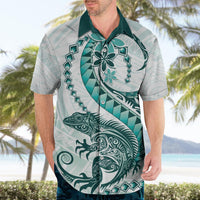 Teal Maori Tuatara Hawaiian Shirt Luxury Pastel Pattern LT01 - Polynesian Pride