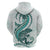 Teal Maori Tuatara Hoodie Luxury Pastel Pattern