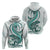 Teal Maori Tuatara Hoodie Luxury Pastel Pattern