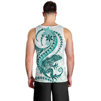 Teal Maori Tuatara Men Tank Top Luxury Pastel Pattern LT01 - Polynesian Pride