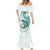 Teal Maori Tuatara Mermaid Dress Luxury Pastel Pattern