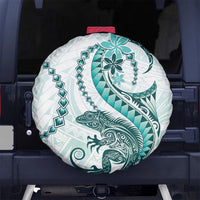 Teal Maori Tuatara Spare Tire Cover Luxury Pastel Pattern LT01 - Polynesian Pride