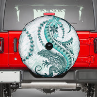 Teal Maori Tuatara Spare Tire Cover Luxury Pastel Pattern LT01 - Polynesian Pride