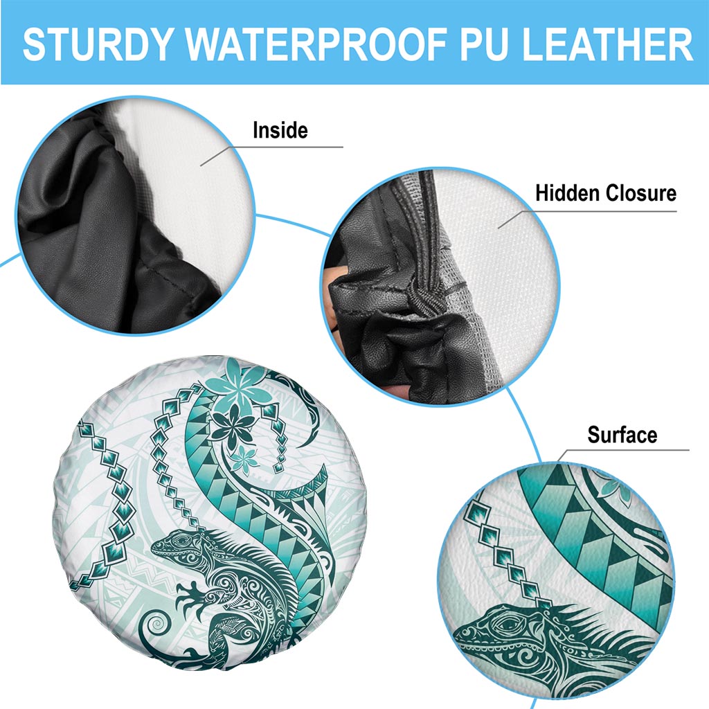 Teal Maori Tuatara Spare Tire Cover Luxury Pastel Pattern LT01 - Polynesian Pride