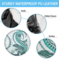 Teal Maori Tuatara Spare Tire Cover Luxury Pastel Pattern LT01 - Polynesian Pride