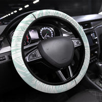 Teal Maori Tuatara Steering Wheel Cover Luxury Pastel Pattern LT01 Universal Fit Teal - Polynesian Pride