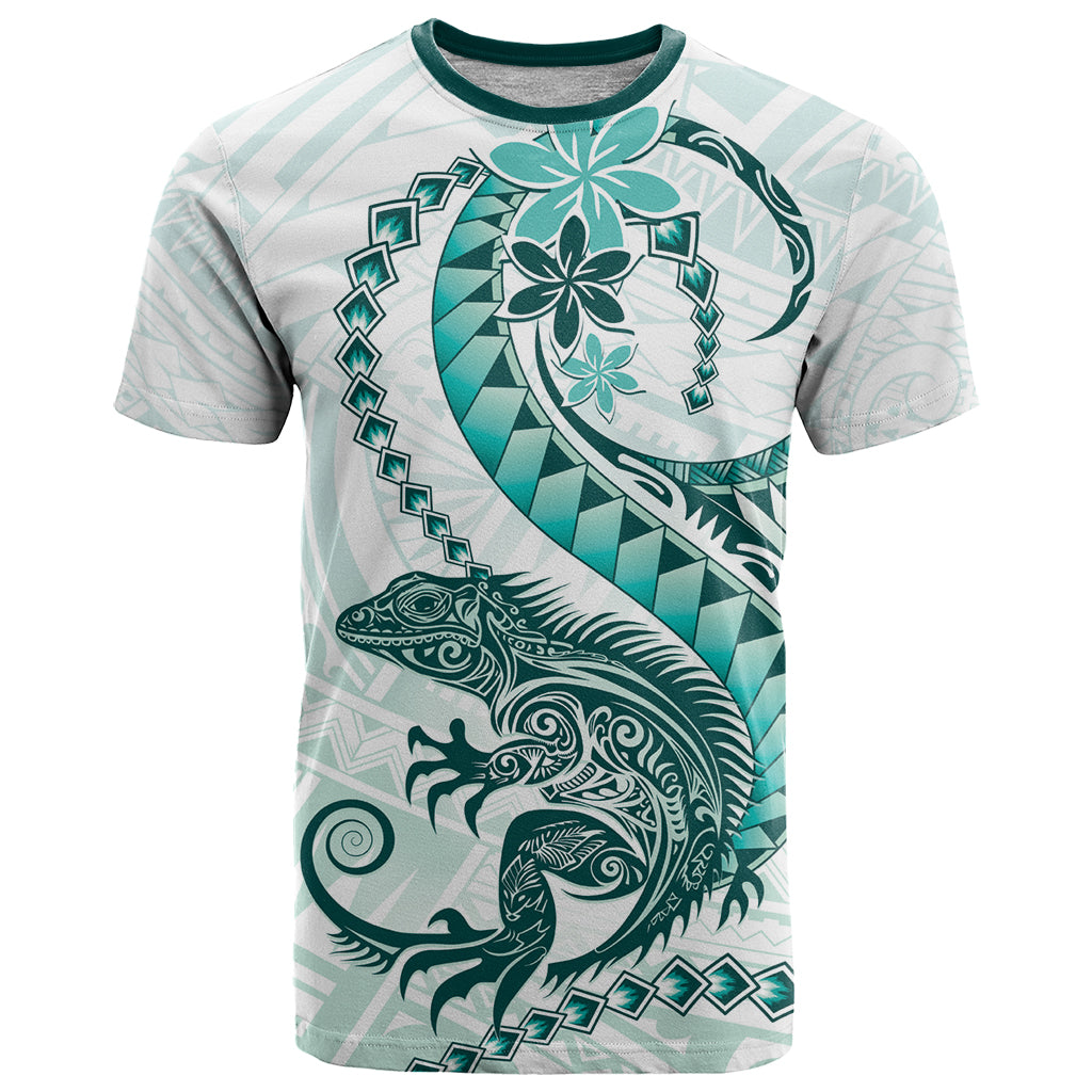 Teal Maori Tuatara T Shirt Luxury Pastel Pattern