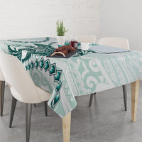 Teal Maori Tuatara Tablecloth Luxury Pastel Pattern LT01 - Polynesian Pride