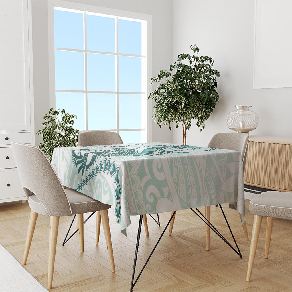 Teal Maori Tuatara Tablecloth Luxury Pastel Pattern LT01 - Polynesian Pride
