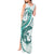 Teal Maori Tuatara Tank Maxi Dress Luxury Pastel Pattern