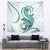 Teal Maori Tuatara Tapestry Luxury Pastel Pattern