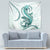 Teal Maori Tuatara Tapestry Luxury Pastel Pattern