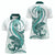 Teal Maori Tuatara Women Polo Shirt Luxury Pastel Pattern