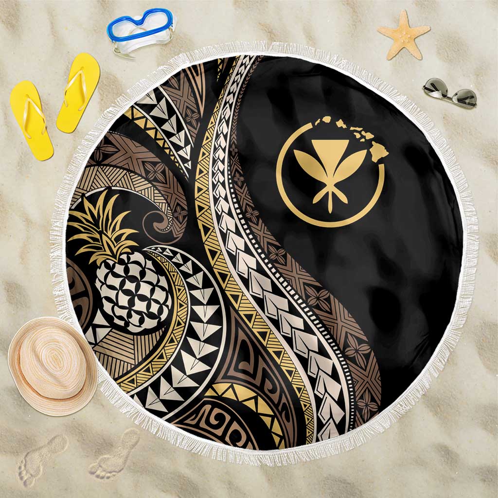 Hawaii Pineapple Brown Tribal Pattern Beach Blanket LT01 One Size 150cm Brown - Polynesian Pride