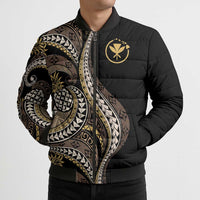 Hawaii Pineapple Brown Tribal Pattern Bomber Puffer Jacket LT01 - Polynesian Pride