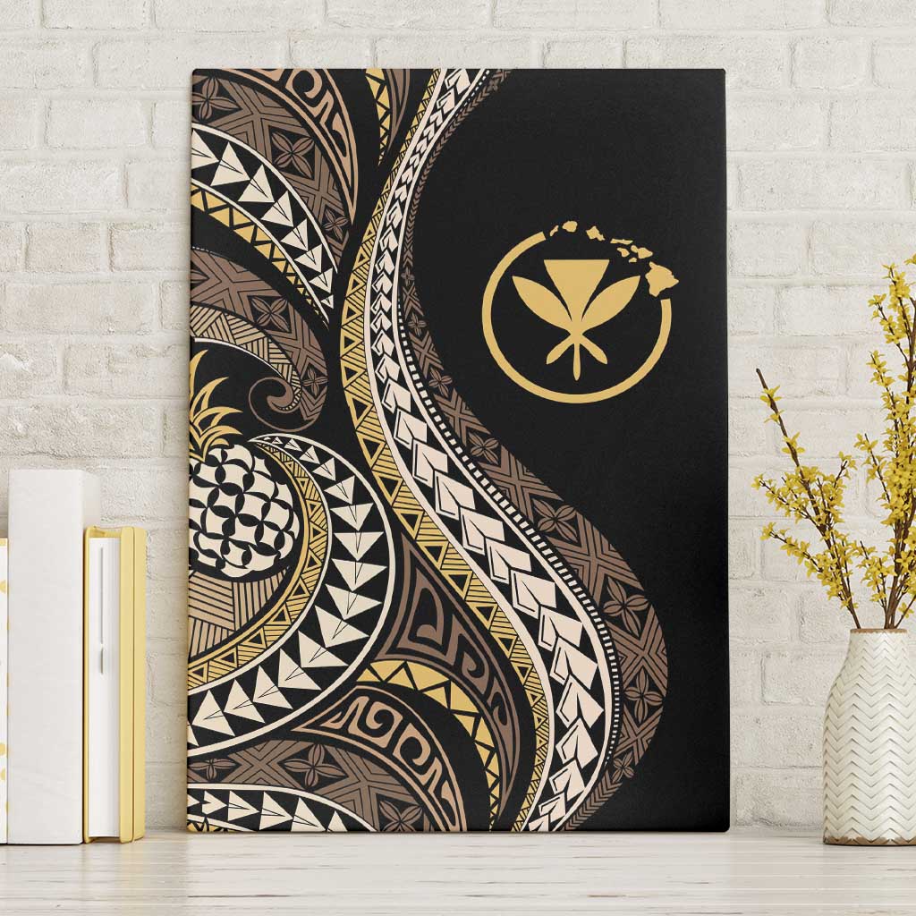 Hawaii Pineapple Brown Tribal Pattern Canvas Wall Art LT01 Without Frame Brown - Polynesian Pride