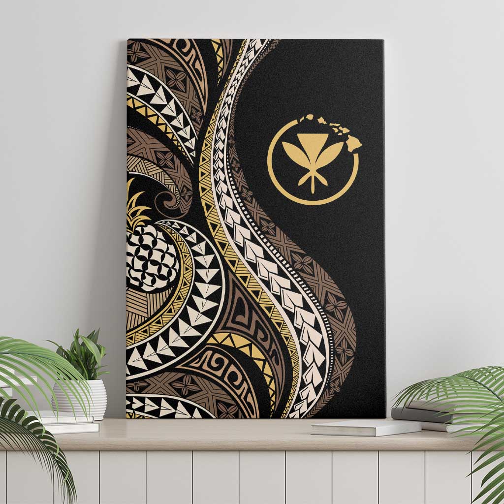 Hawaii Pineapple Brown Tribal Pattern Canvas Wall Art LT01 - Polynesian Pride