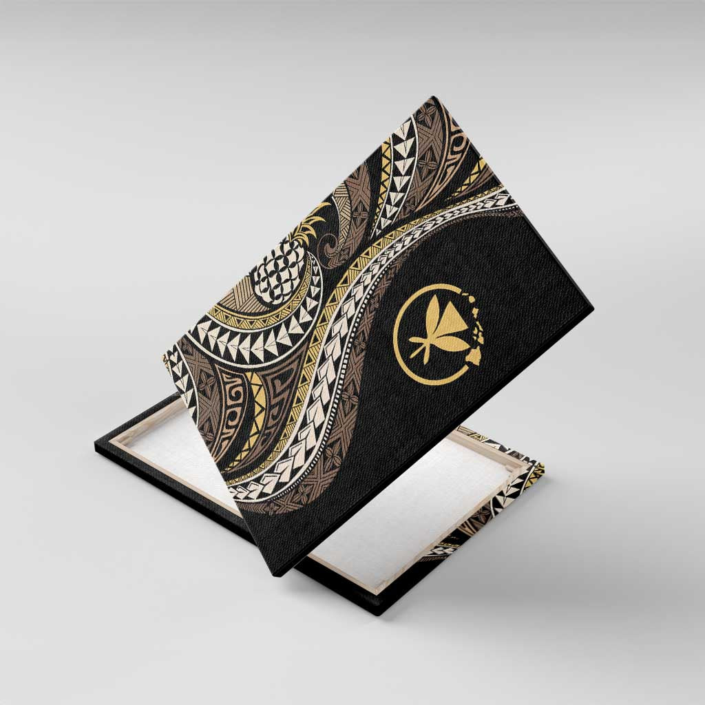Hawaii Pineapple Brown Tribal Pattern Canvas Wall Art LT01 With Frame Brown - Polynesian Pride