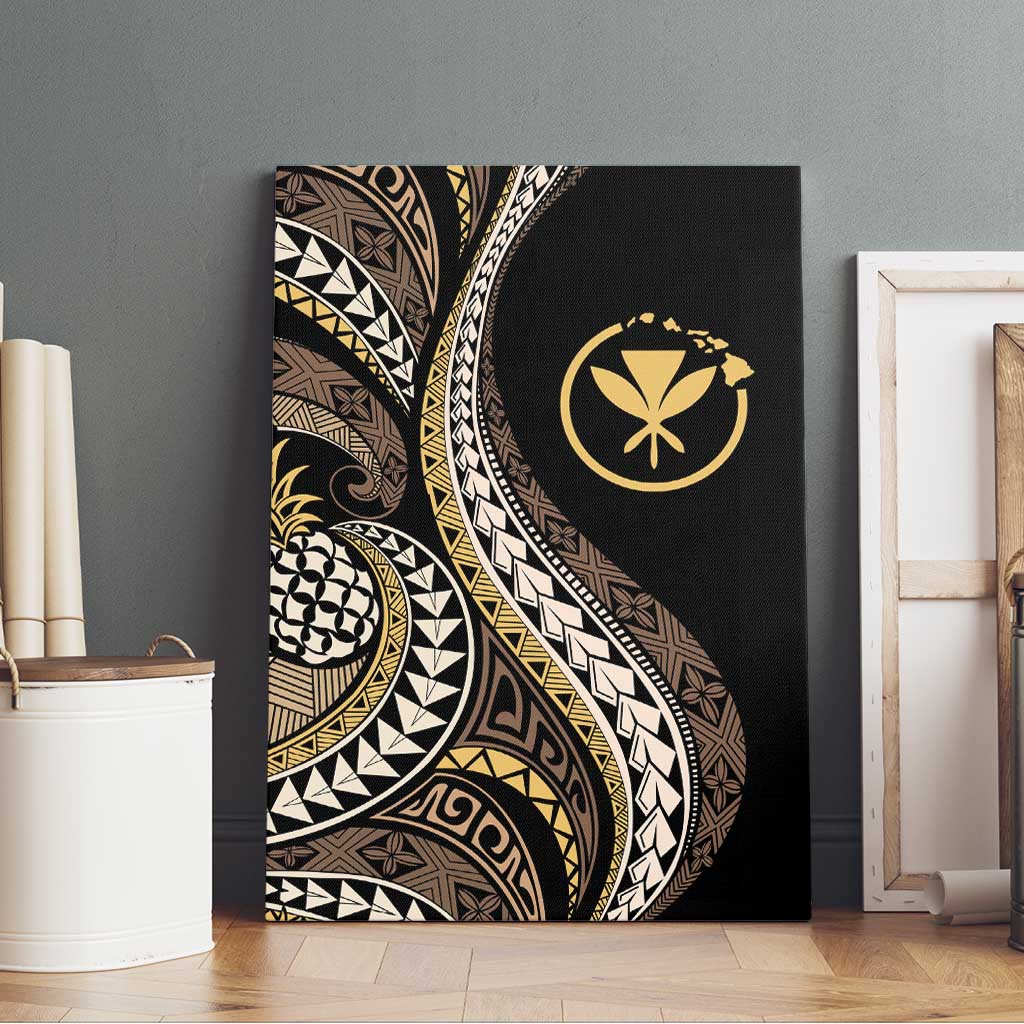 Hawaii Pineapple Brown Tribal Pattern Canvas Wall Art LT01 - Polynesian Pride