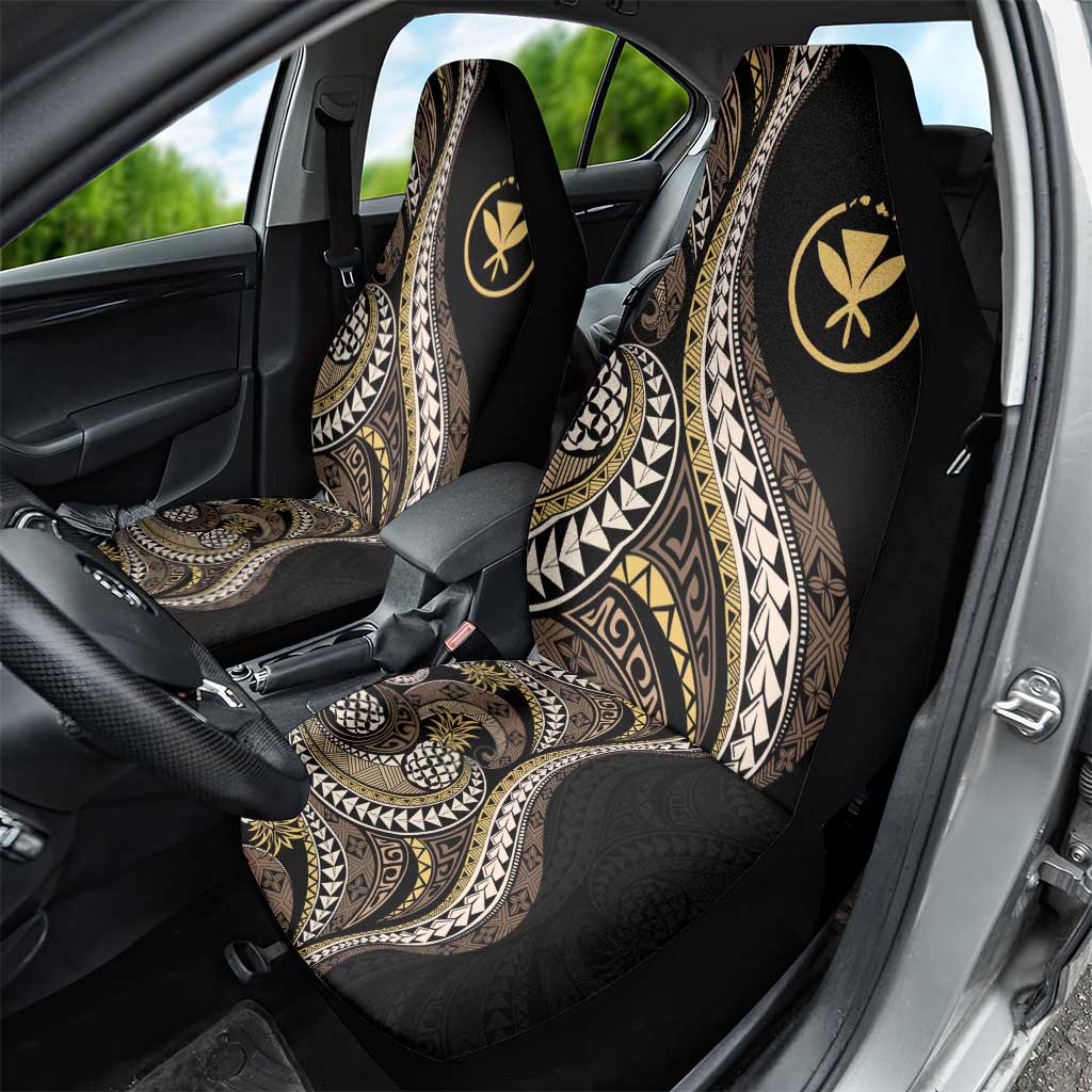 Hawaii Pineapple Brown Tribal Pattern Car Seat Cover - Polynesian Pride