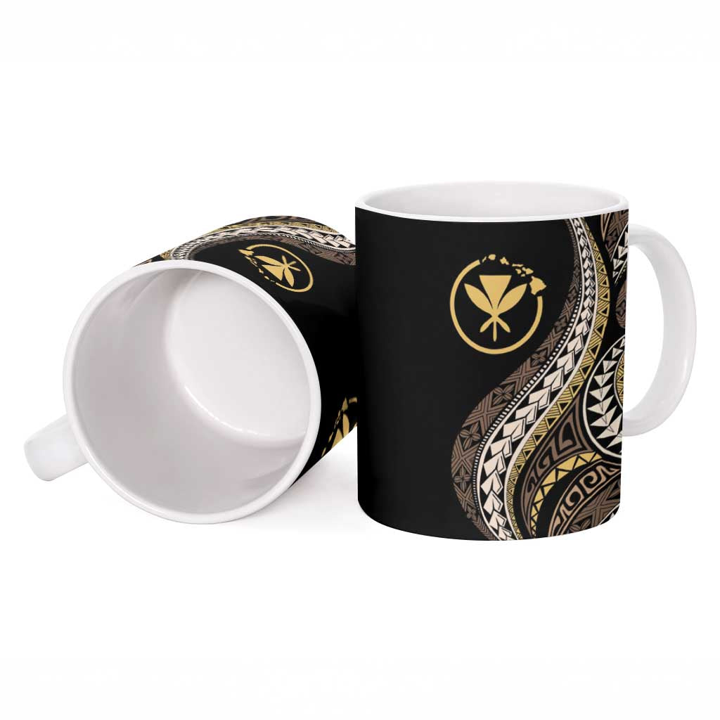 Hawaii Pineapple Brown Tribal Pattern Ceramic Mug - Polynesian Pride