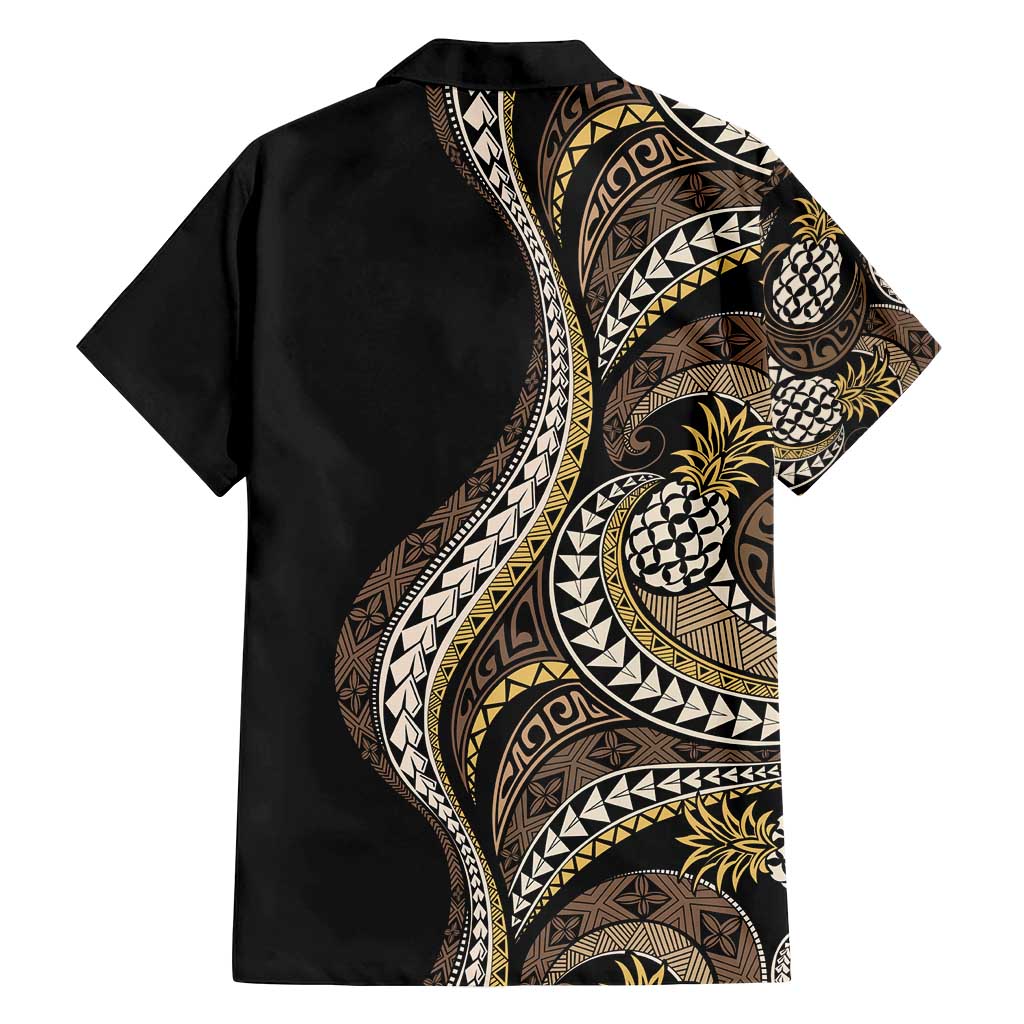 Hawaii Pineapple Brown Tribal Pattern Family Matching Puletasi and Hawaiian Shirt LT01 - Polynesian Pride
