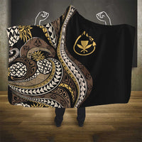 Hawaii Pineapple Brown Tribal Pattern Hooded Blanket - Polynesian Pride