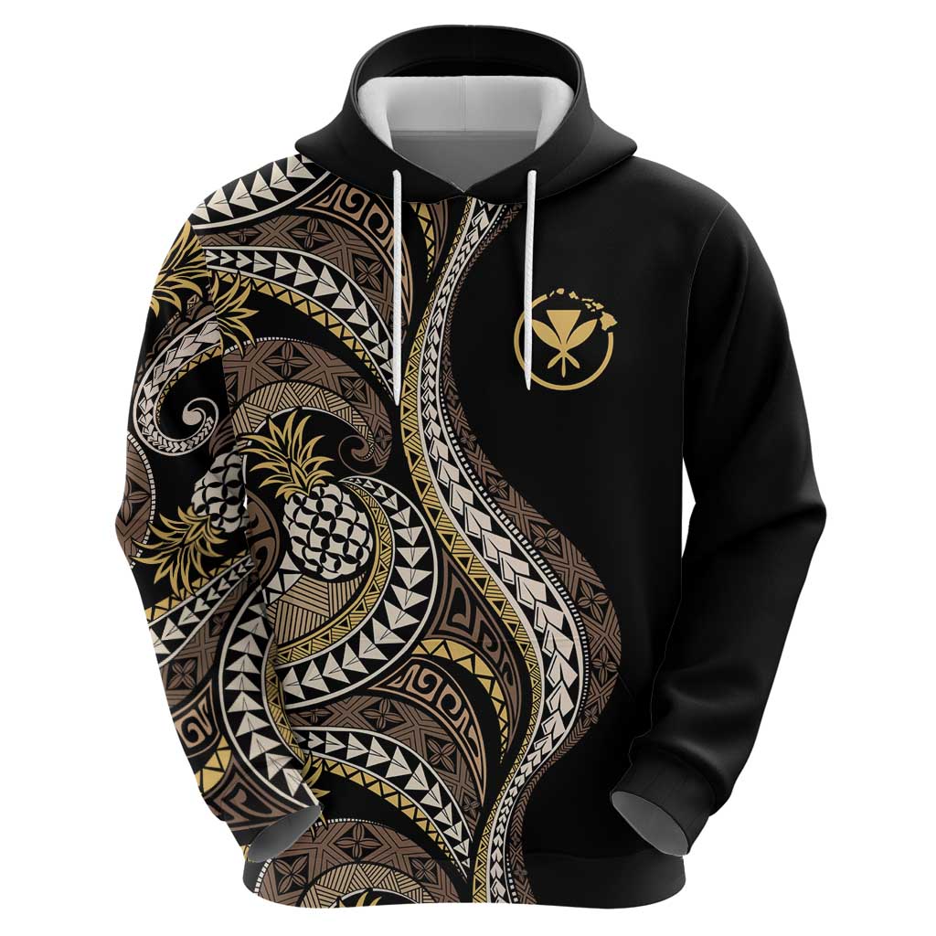 Hawaii Pineapple Brown Tribal Pattern Hoodie - Polynesian Pride
