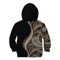 Hawaii Pineapple Brown Tribal Pattern Kid Hoodie - Polynesian Pride