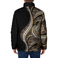 Hawaii Pineapple Brown Tribal Pattern Padded Jacket LT01 - Polynesian Pride