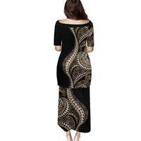 Hawaii Pineapple Brown Tribal Pattern Puletasi LT01 - Polynesian Pride
