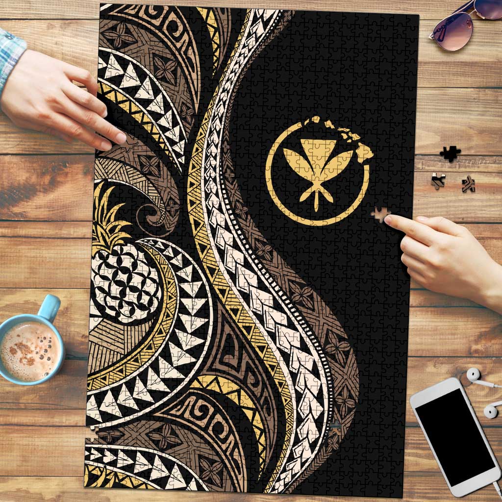 Hawaii Pineapple Brown Tribal Pattern Puzzle LT01 Brown - Polynesian Pride