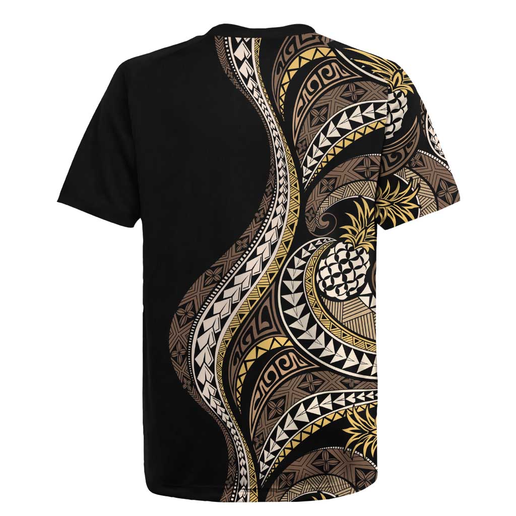 Hawaii Pineapple Brown Tribal Pattern Rugby Jersey LT01 - Polynesian Pride