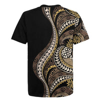 Hawaii Pineapple Brown Tribal Pattern Rugby Jersey LT01 - Polynesian Pride