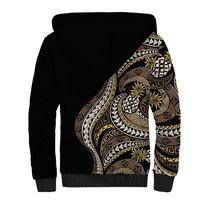 Hawaii Pineapple Brown Tribal Pattern Sherpa Hoodie LT01 - Polynesian Pride