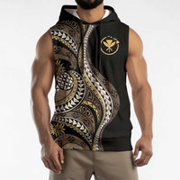 Hawaii Pineapple Brown Tribal Pattern Sleeveless Hoodie LT01 - Polynesian Pride
