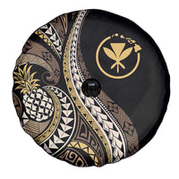 Hawaii Pineapple Brown Tribal Pattern Spare Tire Cover - Polynesian Pride
