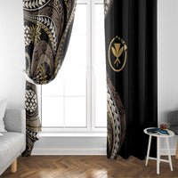 Hawaii Pineapple Brown Tribal Pattern Window Curtain - Polynesian Pride