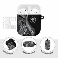 Hawaii Pineapple Gray Scale Tribal Pattern AirPods Case - Polynesian Pride